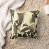 ベージュの縞が茶色の霧雨のイメージを上げる クッション (ブランケット)