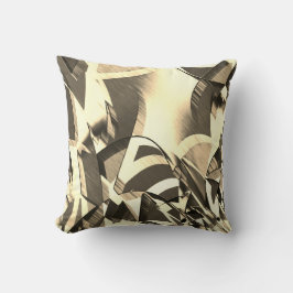 ベージュの縞が茶色の霧雨のイメージを上げる クッション