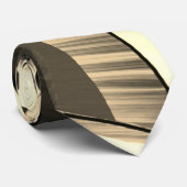 ベージュの縞が茶色の霧雨のイメージを上げる ネクタイ (ロール)