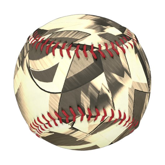 ベージュの縞が茶色の霧雨のイメージを上げる 野球ボール (正面)