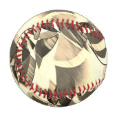 ベージュの縞が茶色の霧雨のイメージを上げる 野球ボール (正面左)