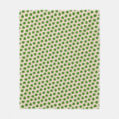 ベージュの翡翠の木の緑の葉 フリースブランケット (正面)