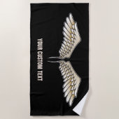 ベージュの翼 ビーチタオル (正面)