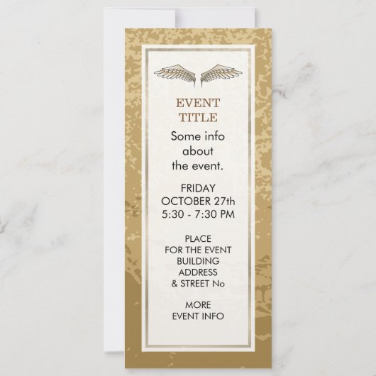 ベージュの翼 招待状 (裏面)