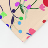 ベージュの背カラフル面花の模様 フリースブランケット (角)