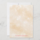 ベージュの背景と赤いバラの結婚式 招待状 (裏面)