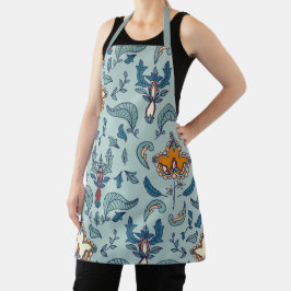 ベージュの背景にシームレスな花柄のエプロン エプロン