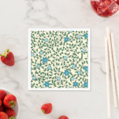 ベージュの背景にシームレスな花柄 スタンダードカクテルナプキン (インサイチュ)