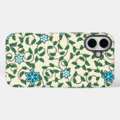 ベージュの背景にシームレスな花柄 Case-Mate iPhoneケース (裏面 (横))