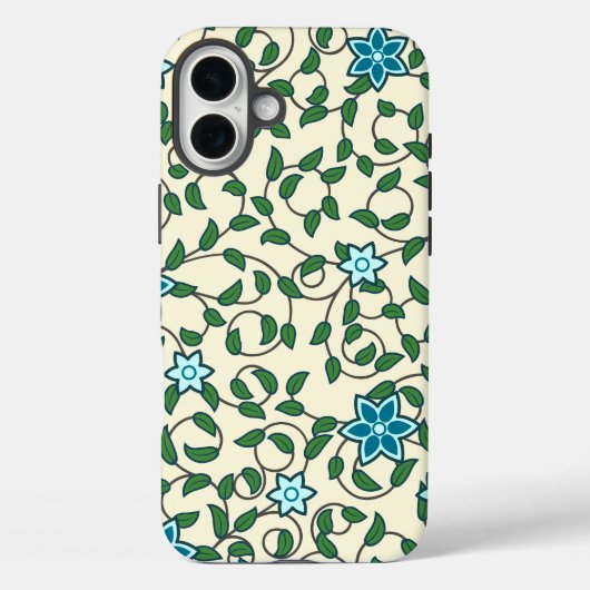 ベージュの背景にシームレスな花柄 Case-Mate iPhoneケース (裏面)