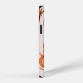 ベージュの背景にポピーの水彩模様 iPhoneケース (右側面)