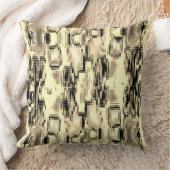 ベージュの背景に傷がついてできた抽象的な四角形 クッション (ブランケット)