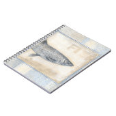 ベージュの背景に灰色の魚 ノートブック (左側)