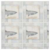 ベージュの背景に灰色の魚 ファブリック (見本)