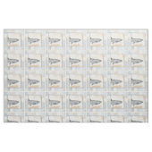 ベージュの背景に灰色の魚 ファブリック (ファットクウォーター)