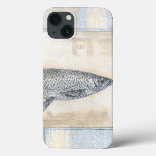 ベージュの背景に灰色の魚 Case-Mate iPhoneケース (裏面)