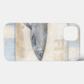 ベージュの背景に灰色の魚 Case-Mate iPhoneケース (裏面 (横))