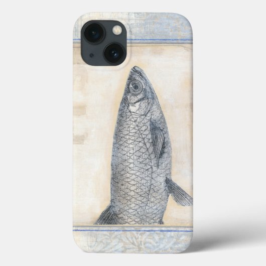 ベージュの背景に灰色の魚 Case-Mate iPhoneケース (裏面)
