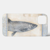ベージュの背景に灰色の魚 Case-Mate iPhoneケース (裏面 (横))