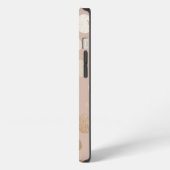 ベージュの背景に輝く円模様 iPhoneケース (左側面)
