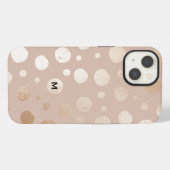 ベージュの背景に輝く円模様 iPhoneケース (裏面横)