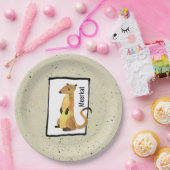 ベージュの背景の水色メルカート ペーパープレート (パーティー)