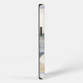 ベージュの背景の灰色の魚 iPhoneケース (右側面)