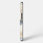 ベージュの背景の灰色の魚 iPhoneケース (左側面)