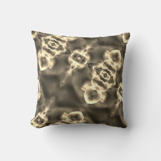 ベージュの色合いの明るい斑点と形状 クッション (正面)