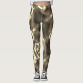 ベージュの色合いの明るい斑点と形状 レギンス (正面)