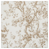 ベージュの花と枝のトワル柄 ファブリック (見本)