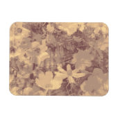 ベージュの花と葉の迷彩模様 マグネット (横)