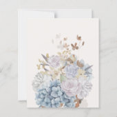 ベージュの花柄の水彩結婚式 (裏面)
