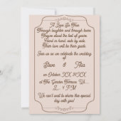 ベージュの花柄エレガントシンプルモダンウェディング サンキューカード (裏面)