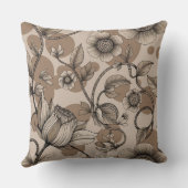ベージュの花飾り クッション (裏面)