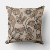 ベージュの花飾り クッション (正面)