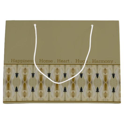 ベージュの装飾 ラージペーパーバッグ (正面)