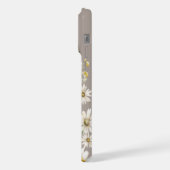 ベージュの野の花模様 iPhoneケース (左側面)