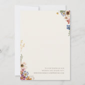 ベージュの野生の花園での秘密結婚発表 招待状 (裏面)