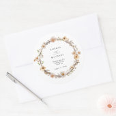 ベージュの野花の結婚式 ラウンドシール (封筒)