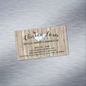 ベージュの雌鳥の養鶏場の木製の素朴な卵 マグネット名刺 (インサイチュ)