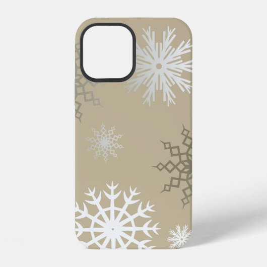ベージュの雪の結晶 iPhoneケース (裏面)