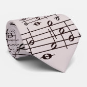 ベージュの音符模様 ネクタイ (ロール)
