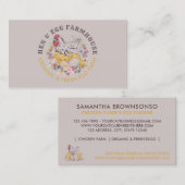 ベージュの鶏の卵のファームハウス 名刺 (正面/裏面)