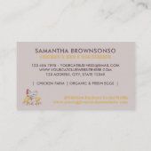 ベージュの鶏の卵のファームハウス 名刺 (裏面)