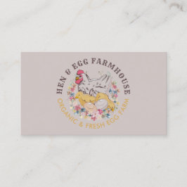 ベージュの鶏の卵のファームハウス 名刺