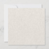 ベージュの麻布を背景にしたウサギのピーター (裏面)