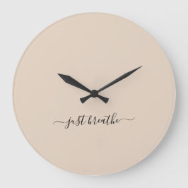 ベージュの黒文字のヨガエレガントを吸う ラージ壁時計