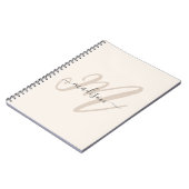 ベージュはっきりしたでモノグラムと名前をスクリプト化 ノートブック (左側)