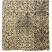 ベージュぼやけまたはカーキの小さな正方形またはタイル シャワーカーテン (正面)